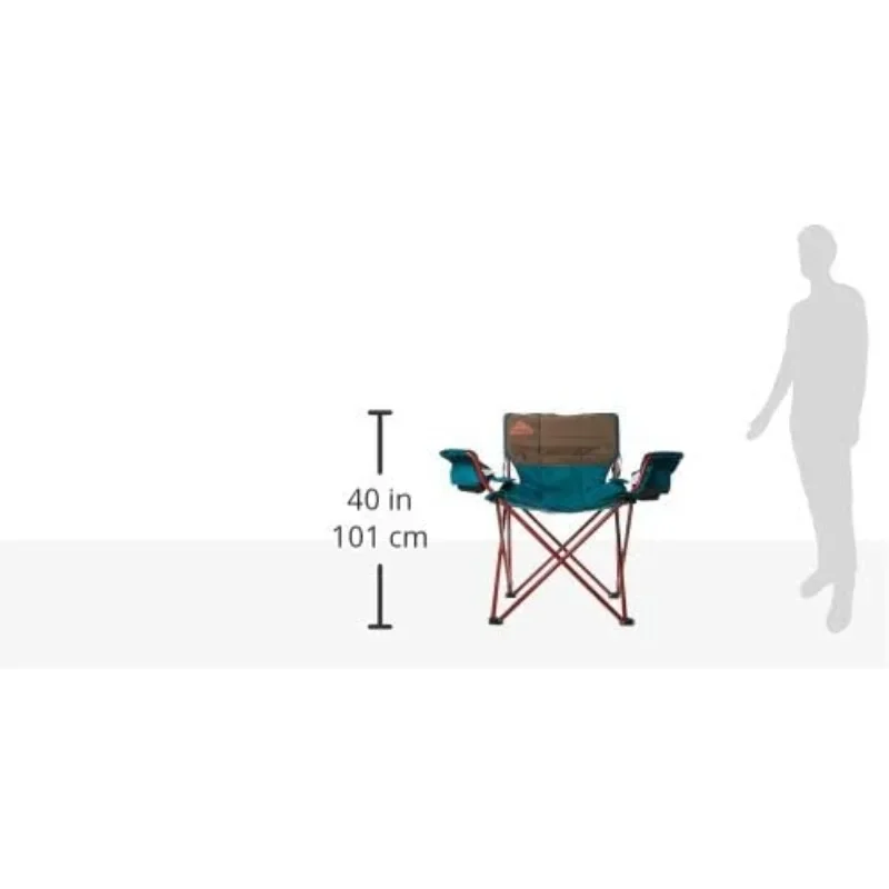 

Kelty Deluxe Lounge Chair – Folding Outdoor Camp Chair, Insulated Cupholders, Customized Recline, Steel Frame