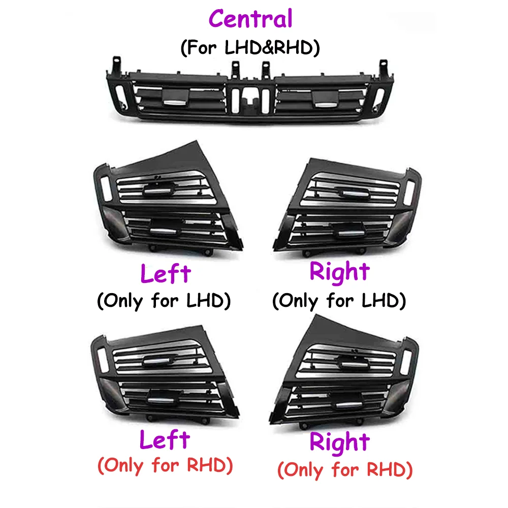 Panel de rejilla de salida de aire acondicionado, cubierta de Panel de rejilla para BMW X5, X6, F15, F16, F85, F86, LHD, RHD, izquierdo y derecho, 64229253115