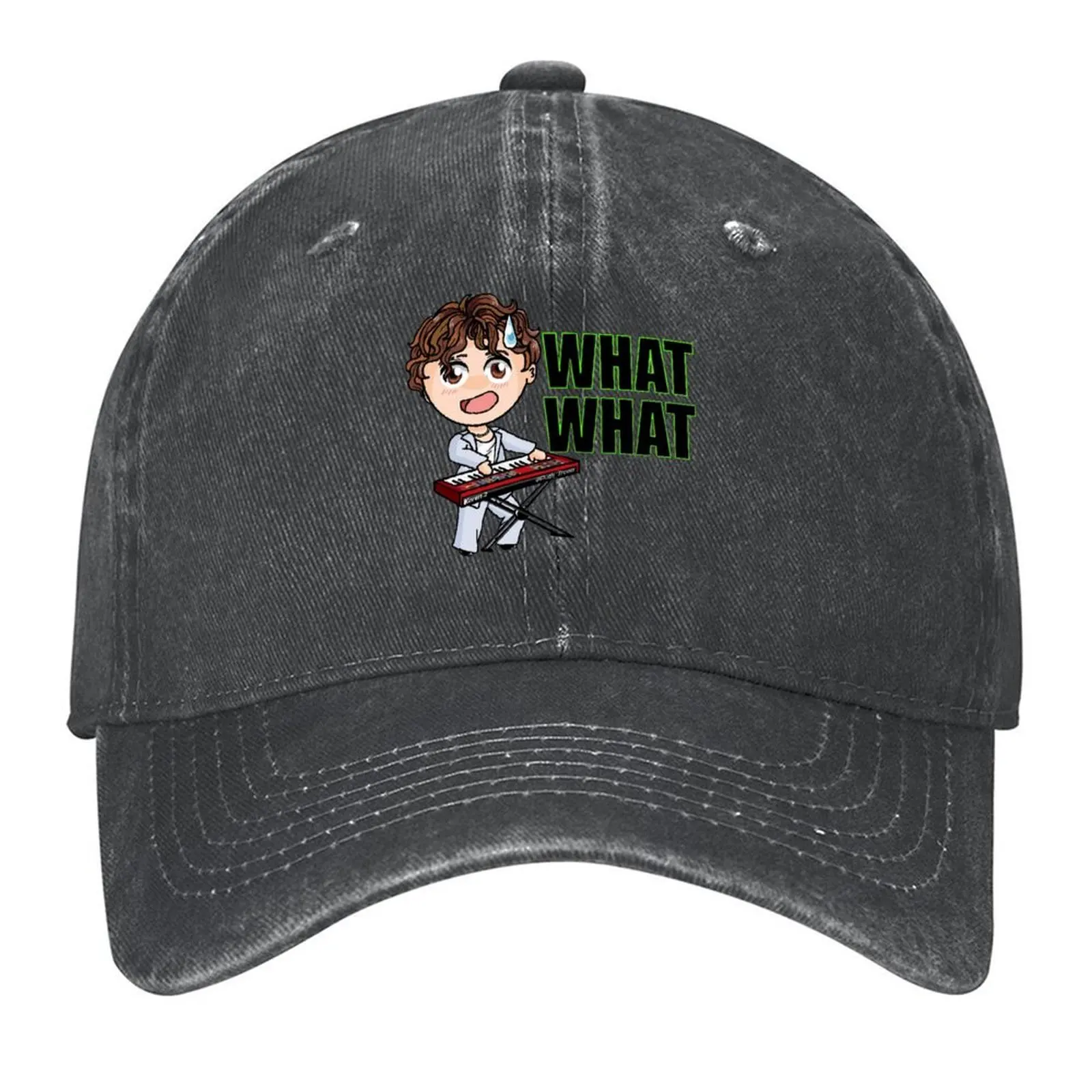 

Charlie Puth Chibi: WHAT WHAT Бейсбольная кепка с солнцезащитным кремом Элитный бренд Шляпа дальнобойщика на заказ Шляпа Мужские кепки Женские