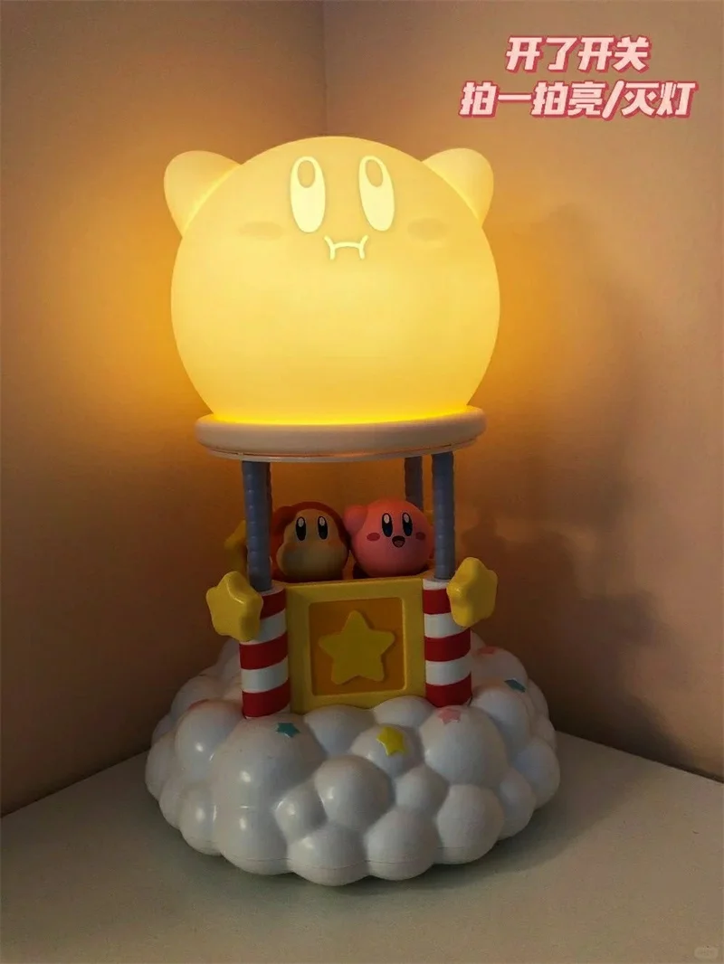 Original Star Kirby Night Light Music Box Kawaii Japanese Anime Clapping Lamp Figure Collections Cute Pvc Led Anime Music Box