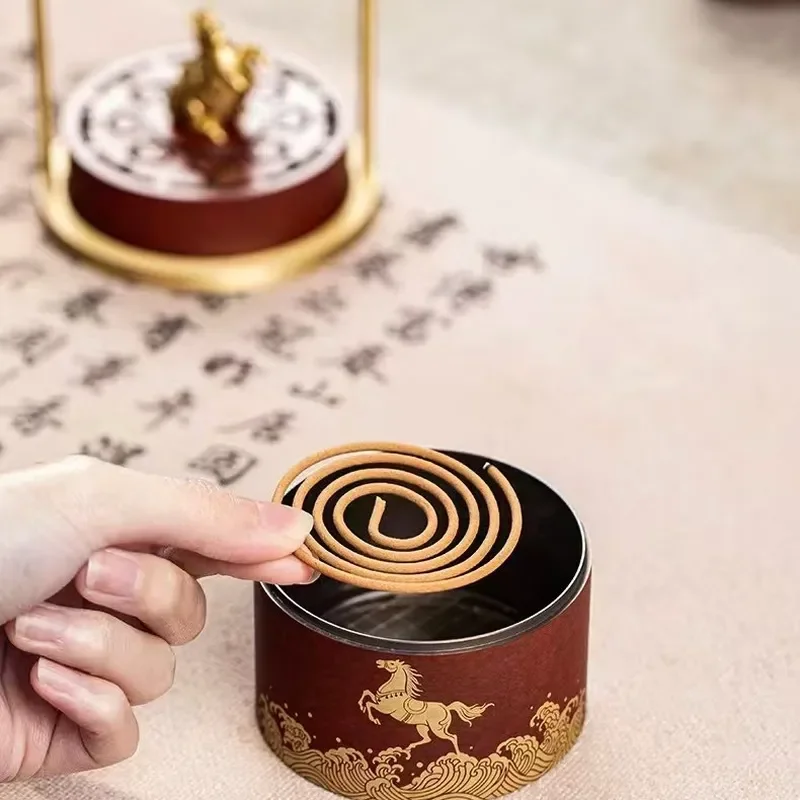 Vintage Bronze Incense Burner with Handle Indoor Agarwood Stick Holder Decorative Home Ornament Traditional Chinese Style