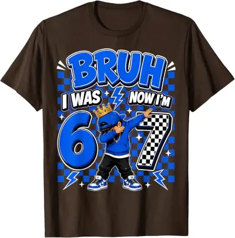 Modekleidung für 7-jährige Jungen, Bruh, ich war 6, jetzt bin ich 7, Dabbing 7. Geburtstag Jungen Sechs-Sieben T-Shirt, Humorvolles 67 Spruch-T-Shirt Geschenke – Detail 10