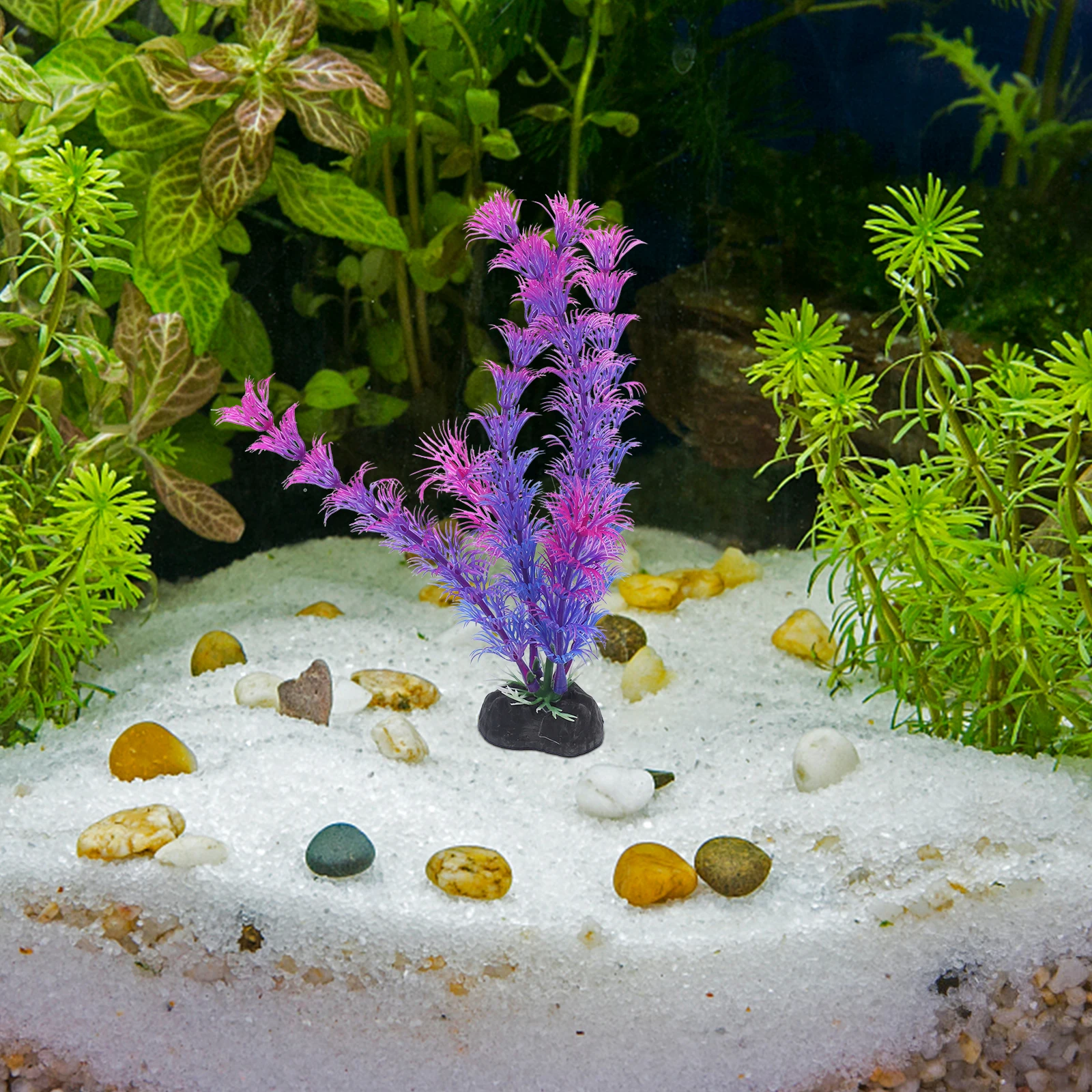 

12pcs Aquarium L scaping Fish Tank Decorations Large Plants for Betta Toys Small Tank Accessories Plastic Plant