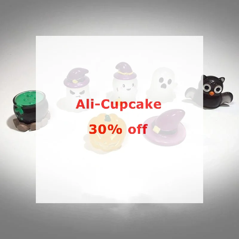 Set Mini Cute Funny Luminous Glow Witch Ghost Pumpkin Micro Landscape Ornament Figurine Halloween Home Desk Room Garden Decor