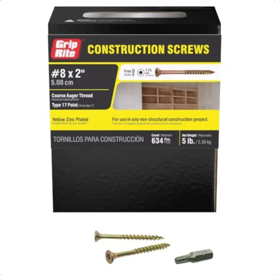 

2GCS58 x 2 Star Drive Gold Construction Wood Screw 5lb Box