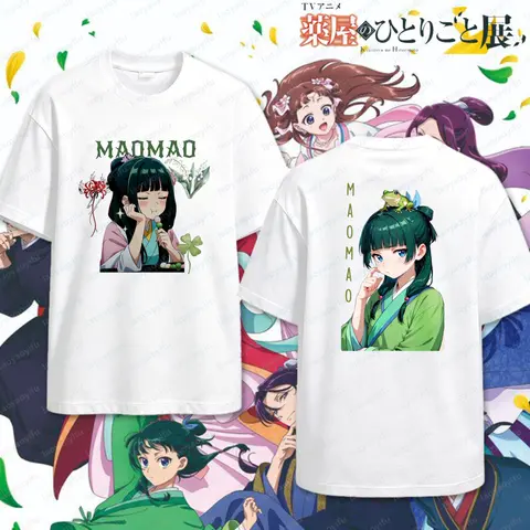 Mao Mao Character Print Anime Style Unisex Cotton T-Shirt The Apothecary Diaries Fan Clothing Men Women Fashion Trendy Tee Tops