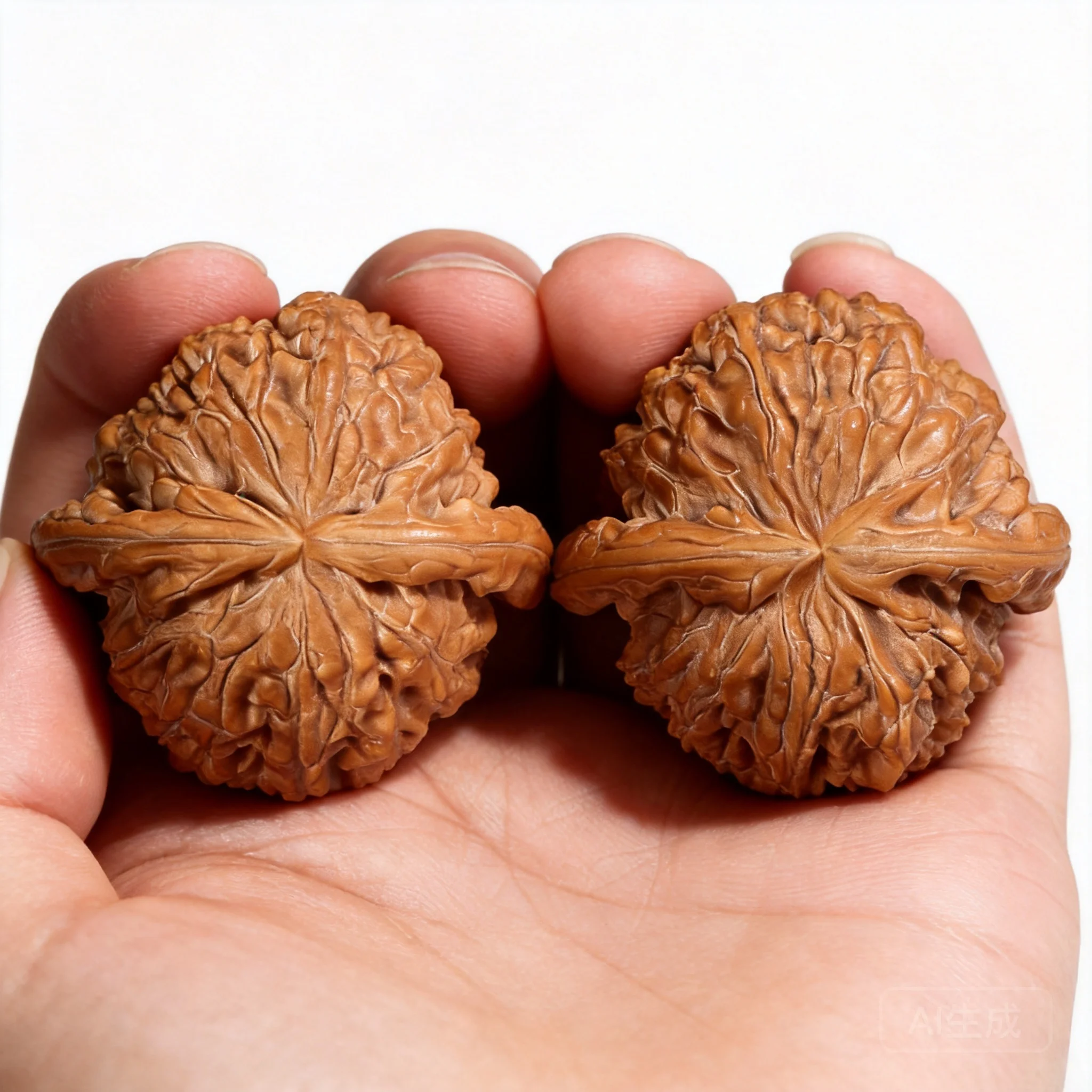 Natural Fine Polished White Lion Head Wenwan Walnut Pair Premium Collectible Handheld Fidget Toy 30-42mm Good Luck Gift For Coll