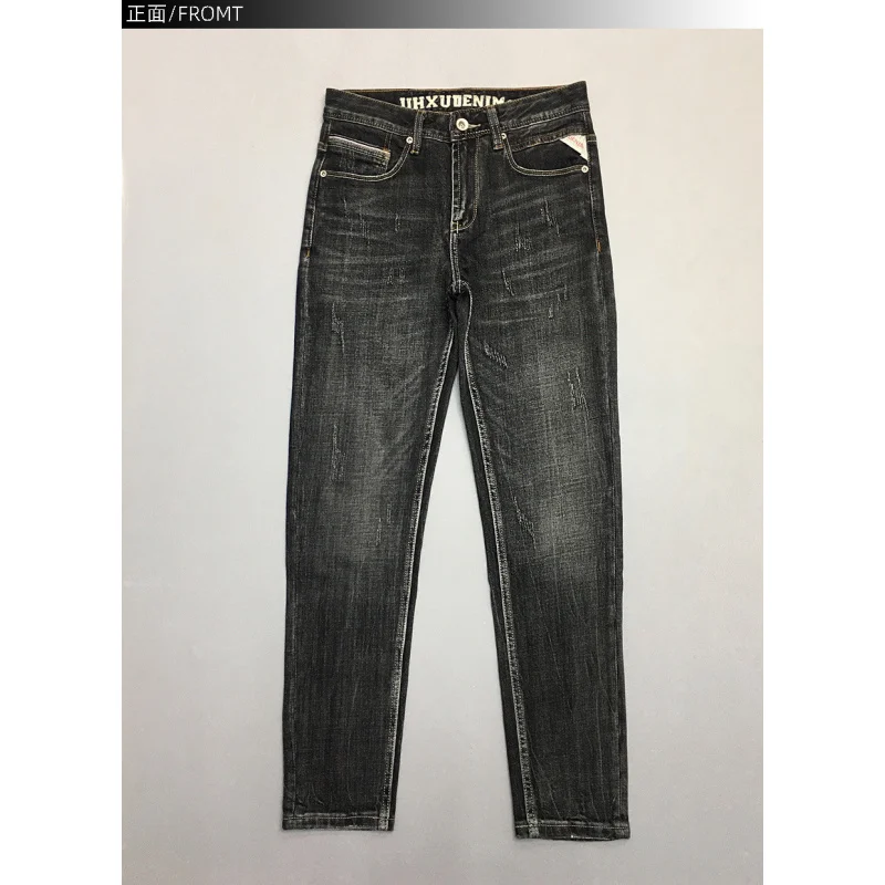 ブラックグレージーンズ メンズ 秋冬 メンズ服 トレンドブランド スクープ＆スリムフィット スモールストレート レトロ ロングパンツ