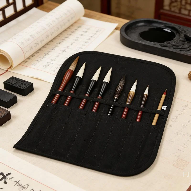 [YU]16/22 Slots Roll Up Painting Brushes Canvas Storage Bag Watercolour Calligraphy Brushes Storage Bag Pen Bag