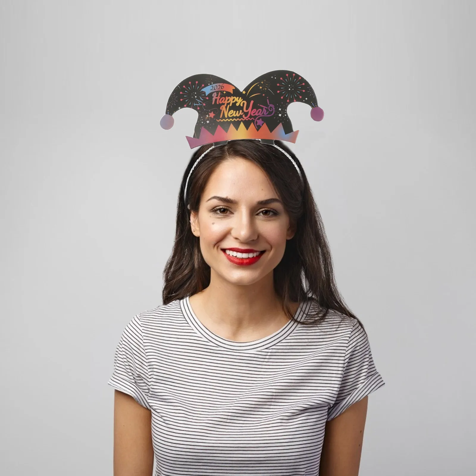 

6pcs 2026 New Year Headbands Happy New Year Party Hair Accessories Chinese Spring Festival Crown Photo Booth Props Nye Party