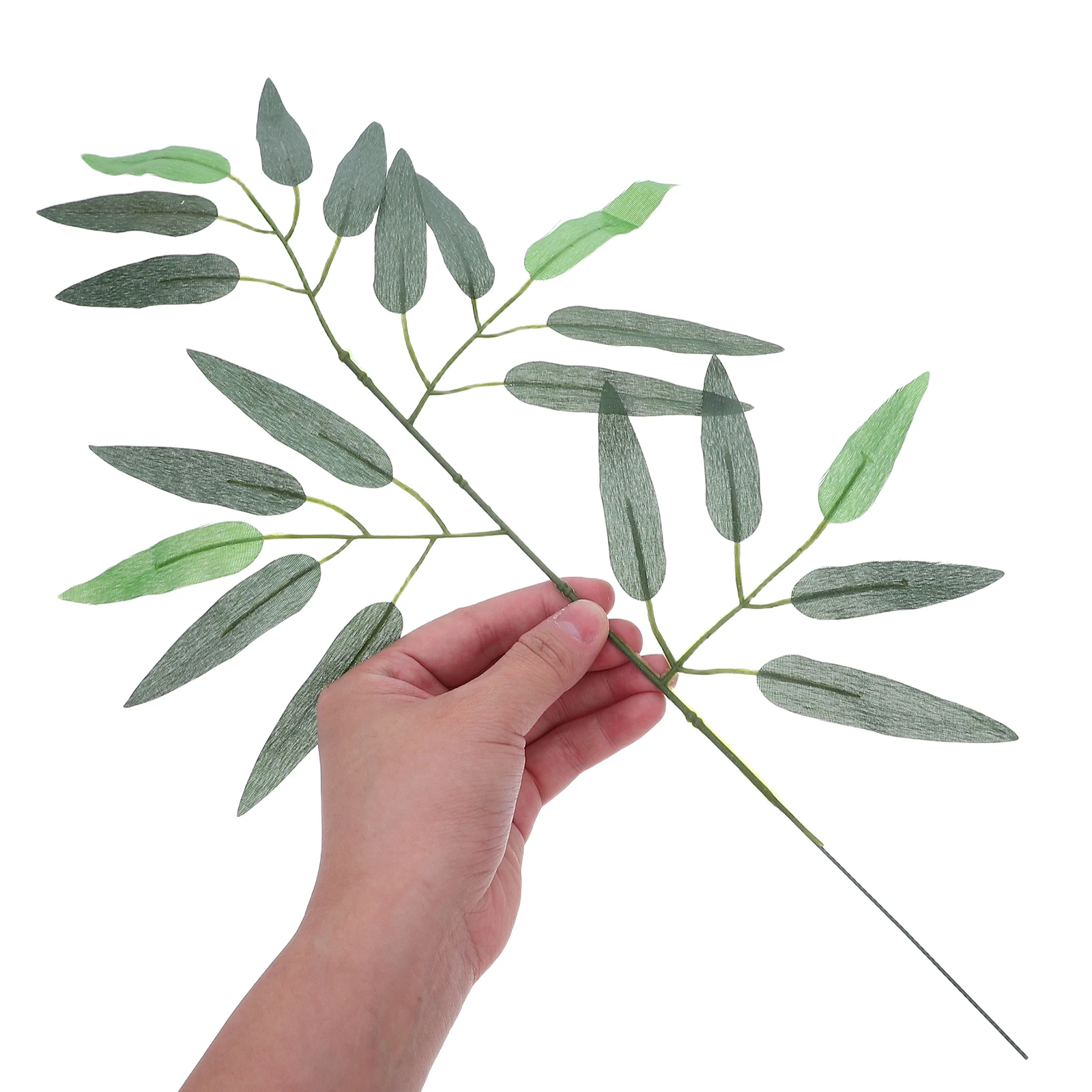 

50 Pcs Artificial Bamboo Leaves Green for Crafts Faux Greenery Stem Miniature Leaf Simulated Stems Office