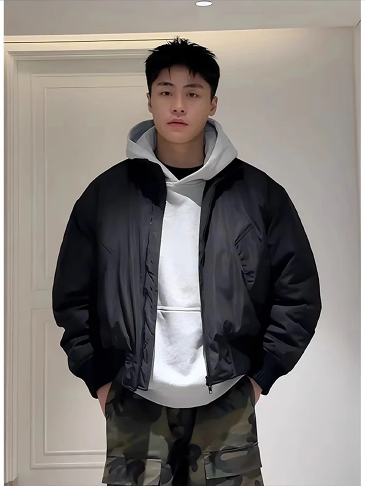 

Куртка Cleanfit Ort Bomber для мужчин, осенне-зимняя, в стиле бейсбольной, с воротником-стойкой, в американском стиле High Street, хлопковая, молодежный тренд