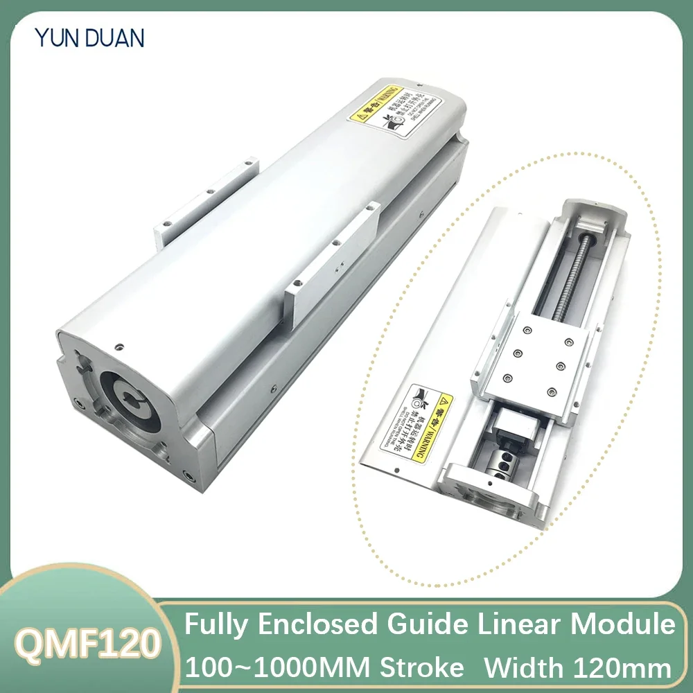 Fully Enclosed Guide Linear Module Heavy Load 120mm Width 1605 1610 Ballscrew 2pcs HGH15CA Block Sliding Table Dust-proof Cover