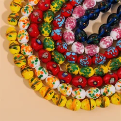 New Quail egg Shape Handmade Painting Lampwork Glass Beads Trendy Loose Beads DIY for Women Jewelry Making Supplies Fit Bracelet