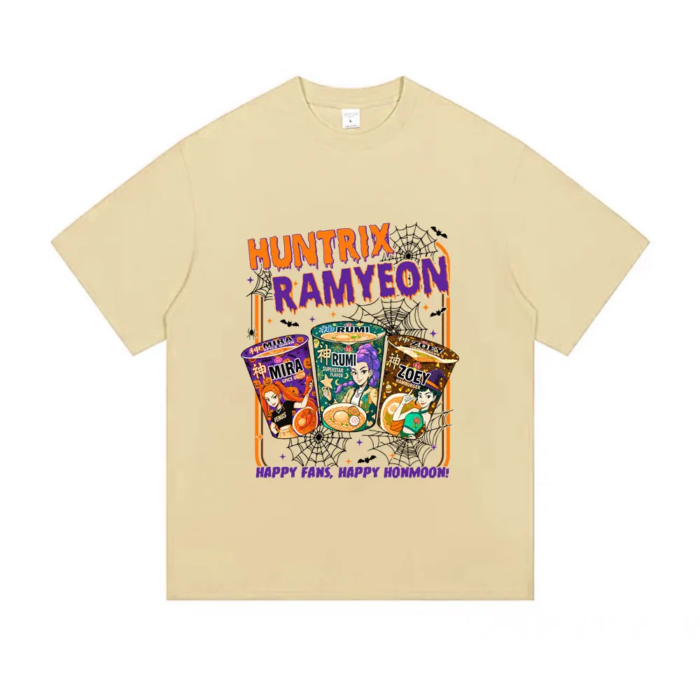 Kpop شيطان الصيادين رومي ميرا زوي تي شيرت الصيف الرجال النساء عيد الميلاد هالوين نمط التي شيرت للجنسين موضة تي شيرت الشارع الشهير