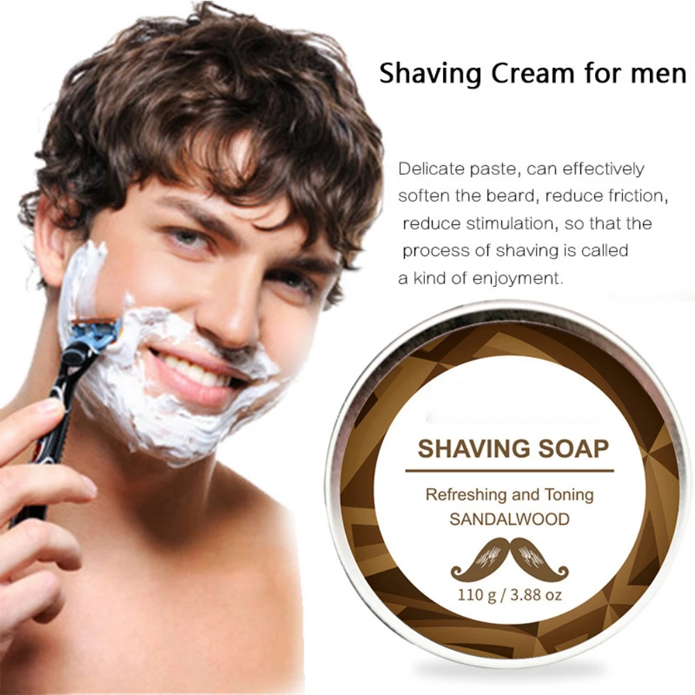 110g Professional Shaving Cream Anti-Allergy Shaving Soap Foaming Moisturizing Razor Barbering Men Shaving Soap Cream