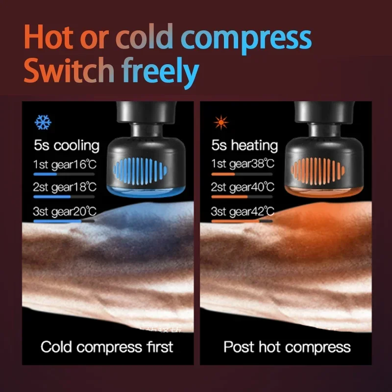 مسدس تدليك احترافي للتدفئة والتبريد - جهاز استرخاء عضلات الأنسجة العميقة مع تدليك الظهر بالاهتزاز عالي التردد