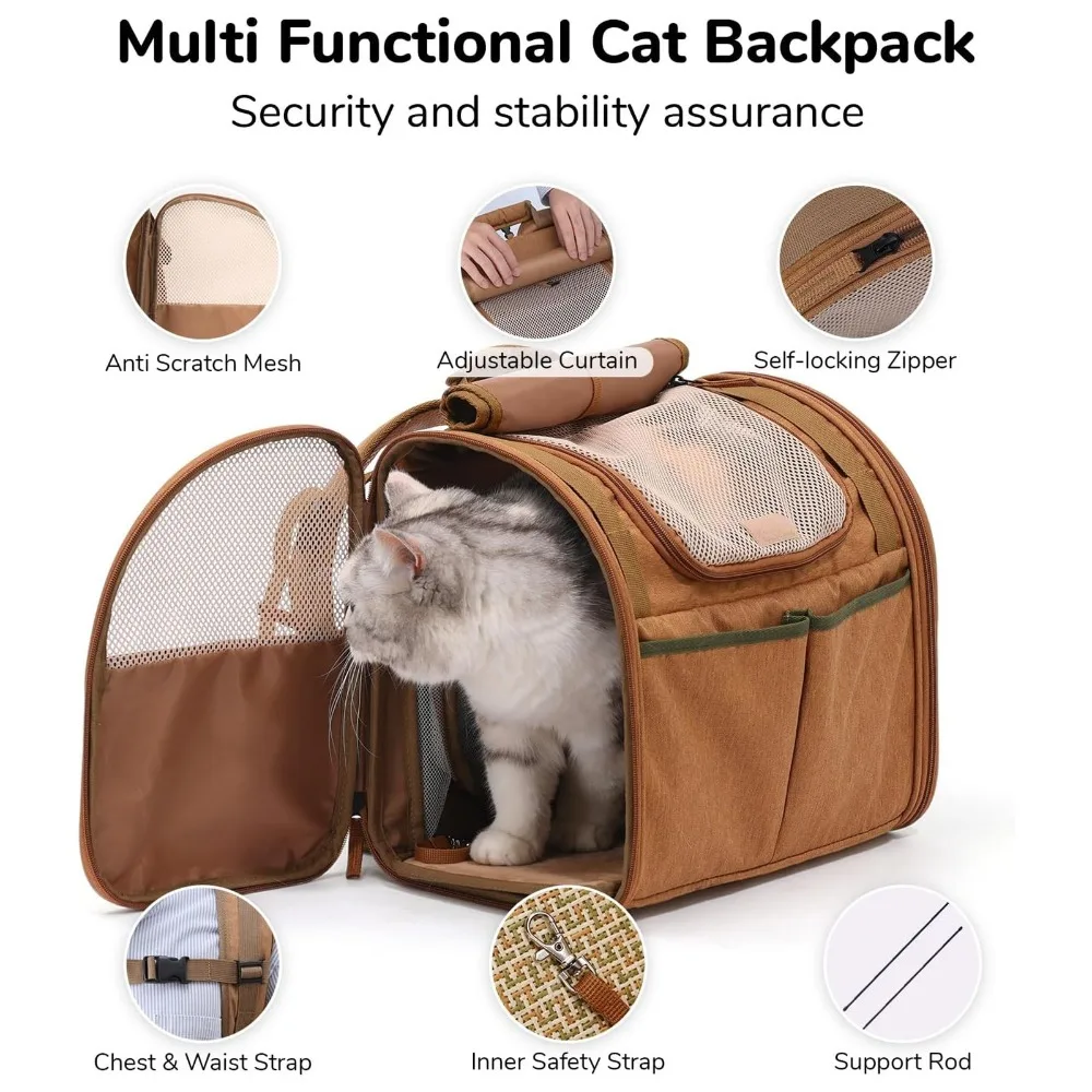 Creative Expandable Cat Bag Convenient Breathable Small Dog Backpack Large Space Pet Carrier Backpack Pet Supplies