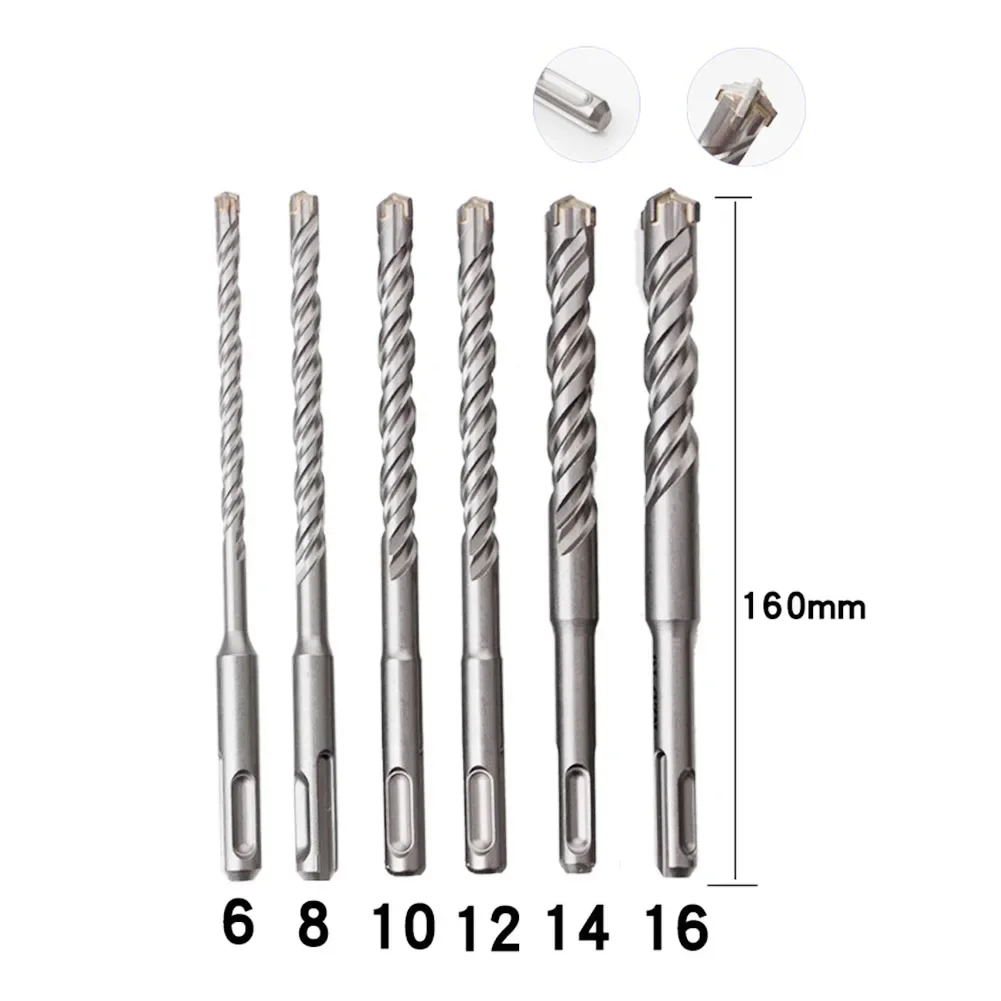 222         Concrete Drill Bit Cross Tips Wall Brick Block Drilling Bits 160mm  For Cement Wood Ceramic Tile