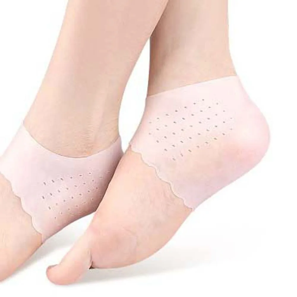 เจลผิวเท้า Heel Protector Feet Care เครื่องมือป้องกัน Cracked GEL Heel Pads Plantar Fasciitis สนับสนุนซ่อมแซมผิวส้นแขน