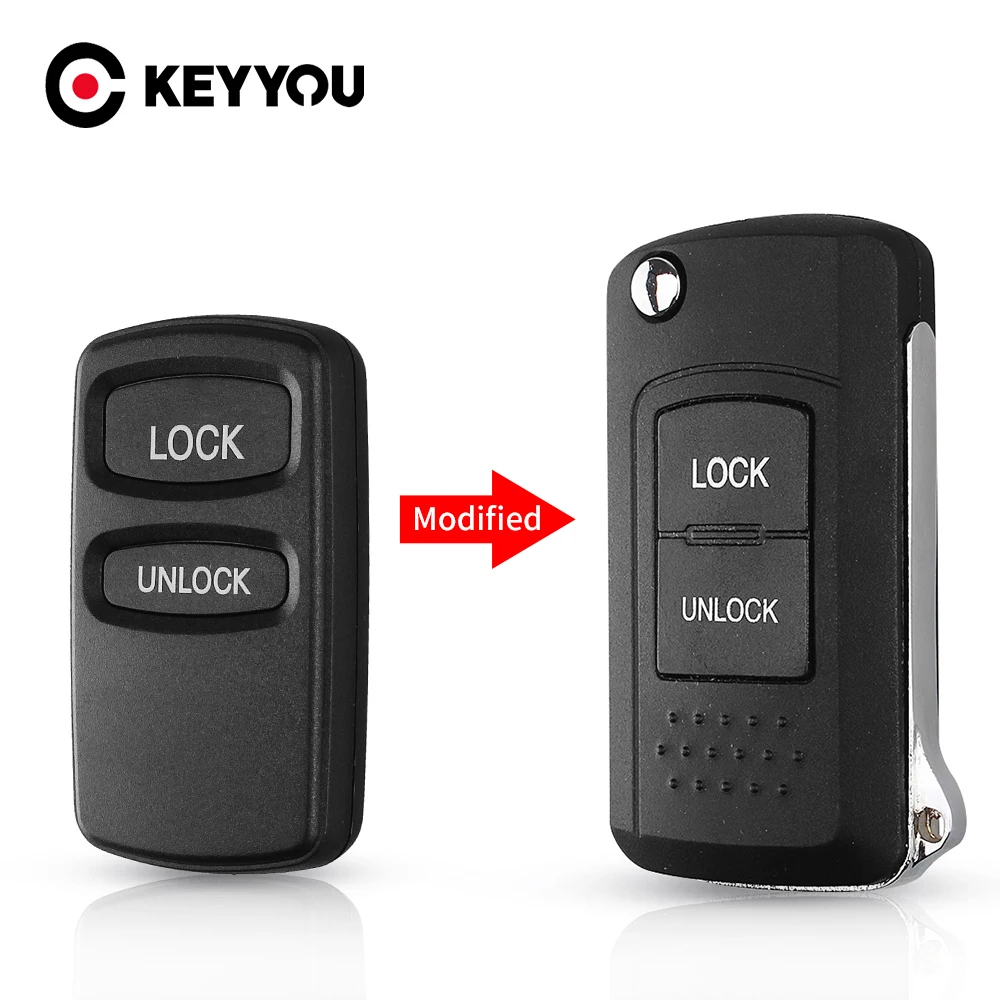 KEYYOU 2 przyciski zdalne odwróć składana obudowa kluczyka Fob Keyless Case dla Mitsubishi Montero Sport Diamante Eclipse lewy grot MIT8