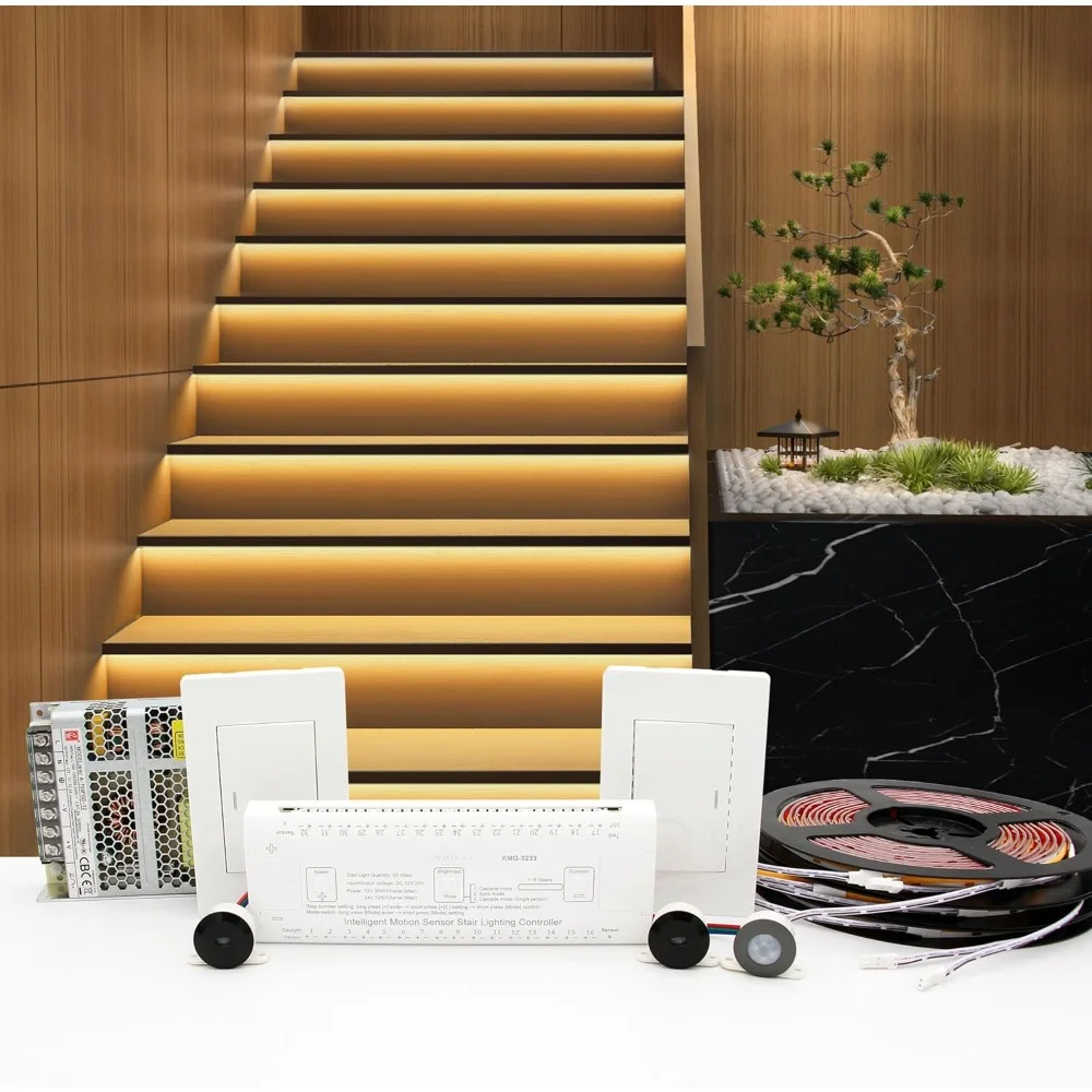 LED Ribbon,Motion Sensor,40 Inch,Daylight Sensor,Stair Lighting Kit ,Cuttable Ribbon for Indoor,LED Stair Lights