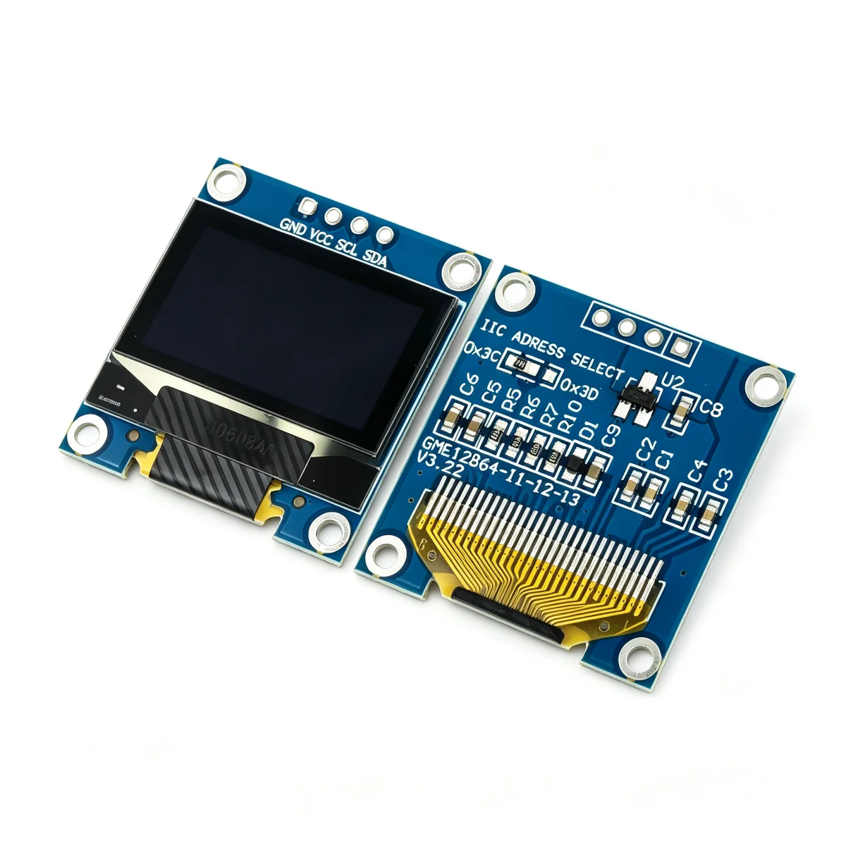 0.96 Inch OLED Display Module 128x64 I2C IIC 4Pin SSD1306 Driver White Blue Yellow Screen for Arduino ESP32 ESP8266 M114