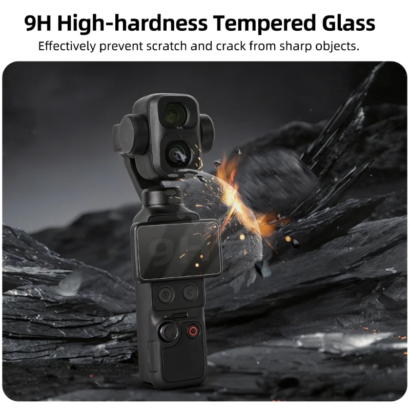 Clear Touch Response Screen Protector Tempered Glass Film Compatible for Pocket4P/4/3 Camera, AntiFingerprint Glass Cover with