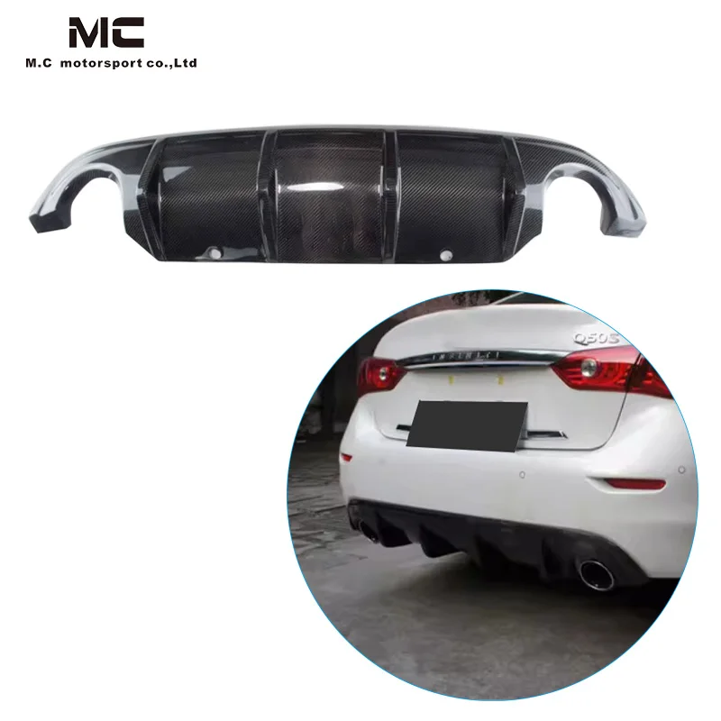 

For Infiniti Q50 Carbon Fiber Rear Bumper Lip Carbon Fiber Rear Diffuser