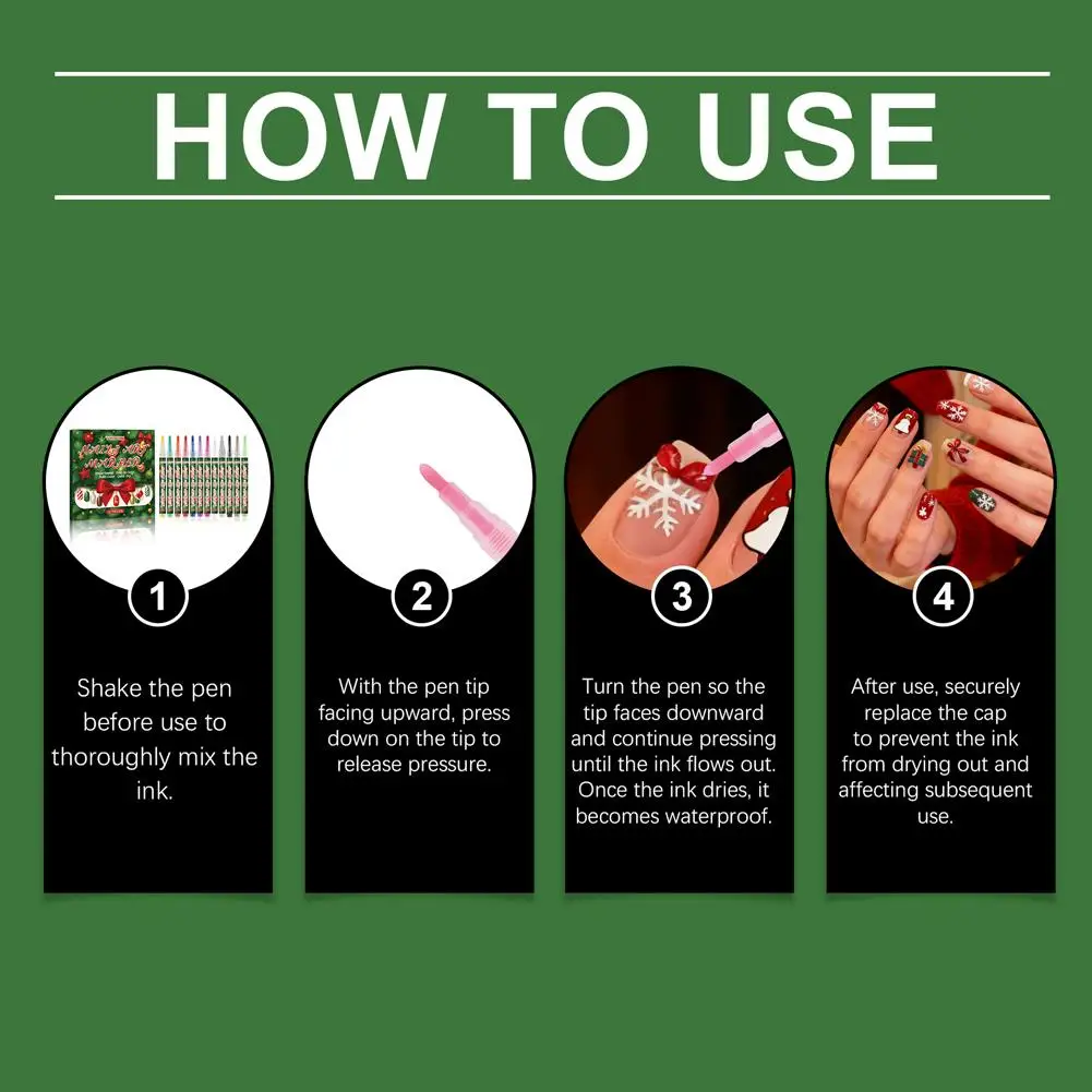 1 ensemble de marqueurs acryliques, marqueurs de contour à Double ligne, rêve brillant pour peinture de noël, dessin quotidien, bricolage, carte de vœux d'écriture