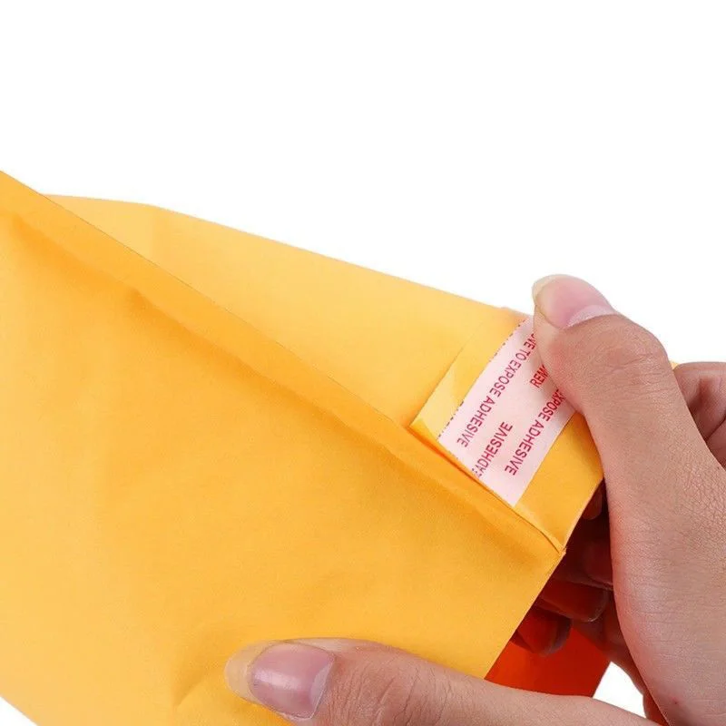 100Pcs Yellow Kraft Paper Bubble Envelopes Mailing Bags Padded Mailers Shipping Bags For Boutique Packaging Gift Wrap Pouch