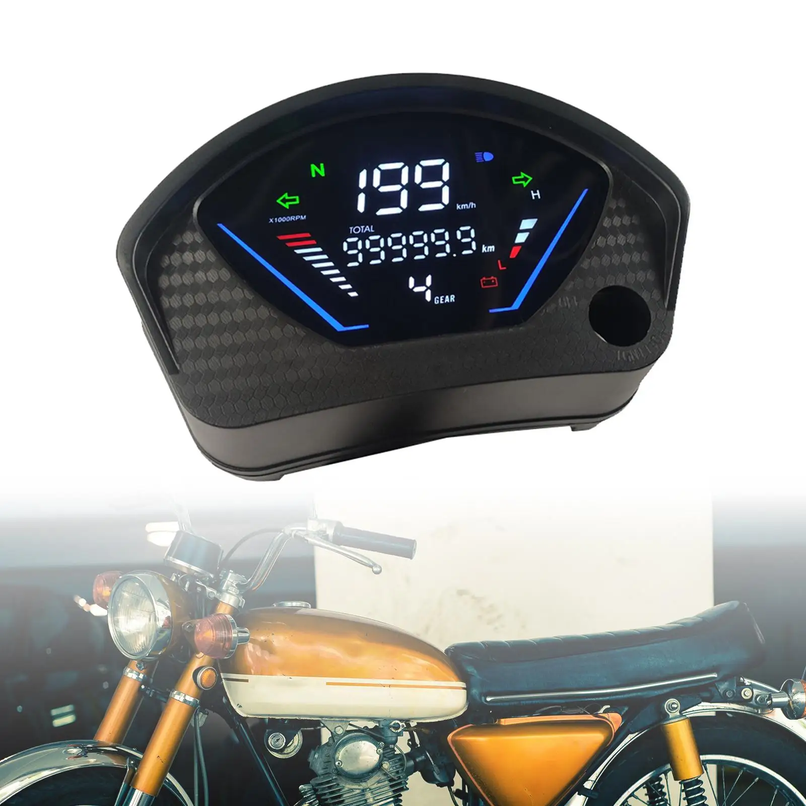 

Motorcycle Digital Speedometer Left Right Indicator Gauge Dashboard Versatile for Honda CD70 Durable Lightweight Accessory