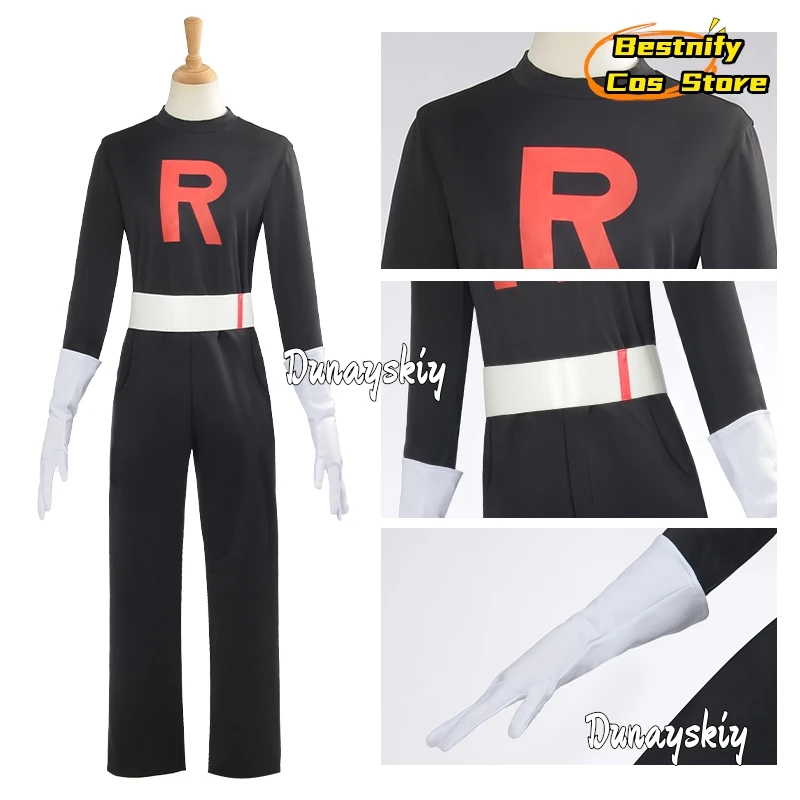 Game Team Rocket Cosplay Jessie Musashi James Kojirou Costume Halloween Anime Accessories Wig Full Set Roleplay Cos Sportwear