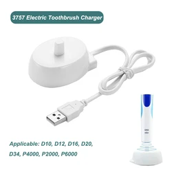 Escova de dentes elétrica Suporte de carregamento USB Dock Carregador de Viagem Berço para Braun Oral B Série D12 D20 D16, 3757