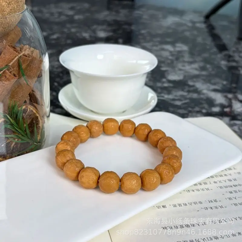 High-end sugar orange monkey head , men's wild walnut seed carving, single-strand bracelet for women, Buddhist prayer be