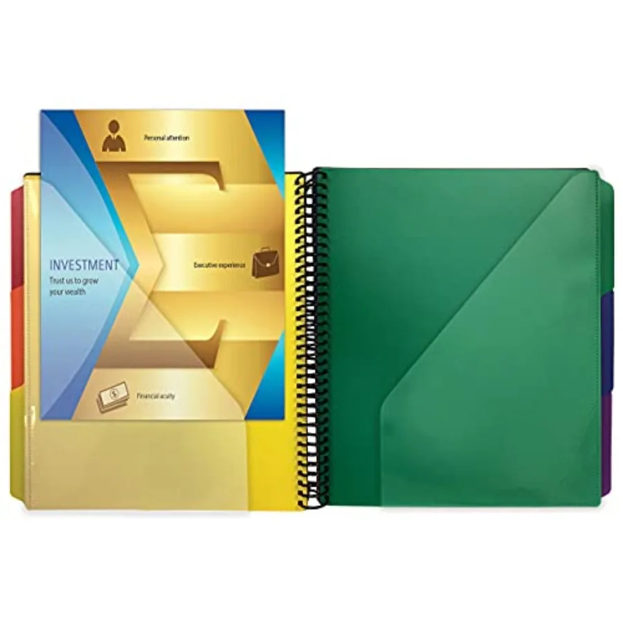 Wytrzymałe, przezroczyste segregatory formatu Letter z 24 kieszeniami do efektywnej organizacji biurowej, idealne do przechowywania dokumentów i szybkiego A