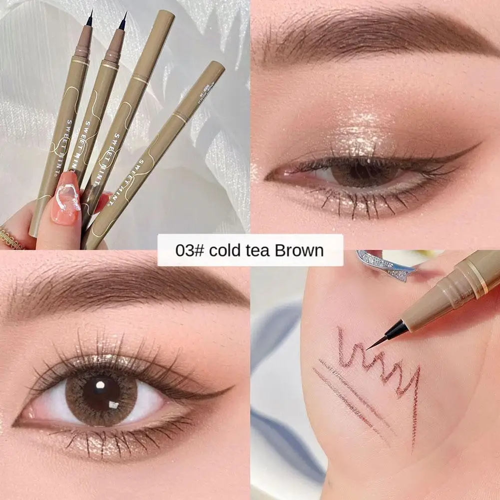 Ultra cienka główka płynny Eyeliner pióro wodoodporna trwała oko oko czarna kredka do makijażu matowe rzęsy szybkoschnące I7L4