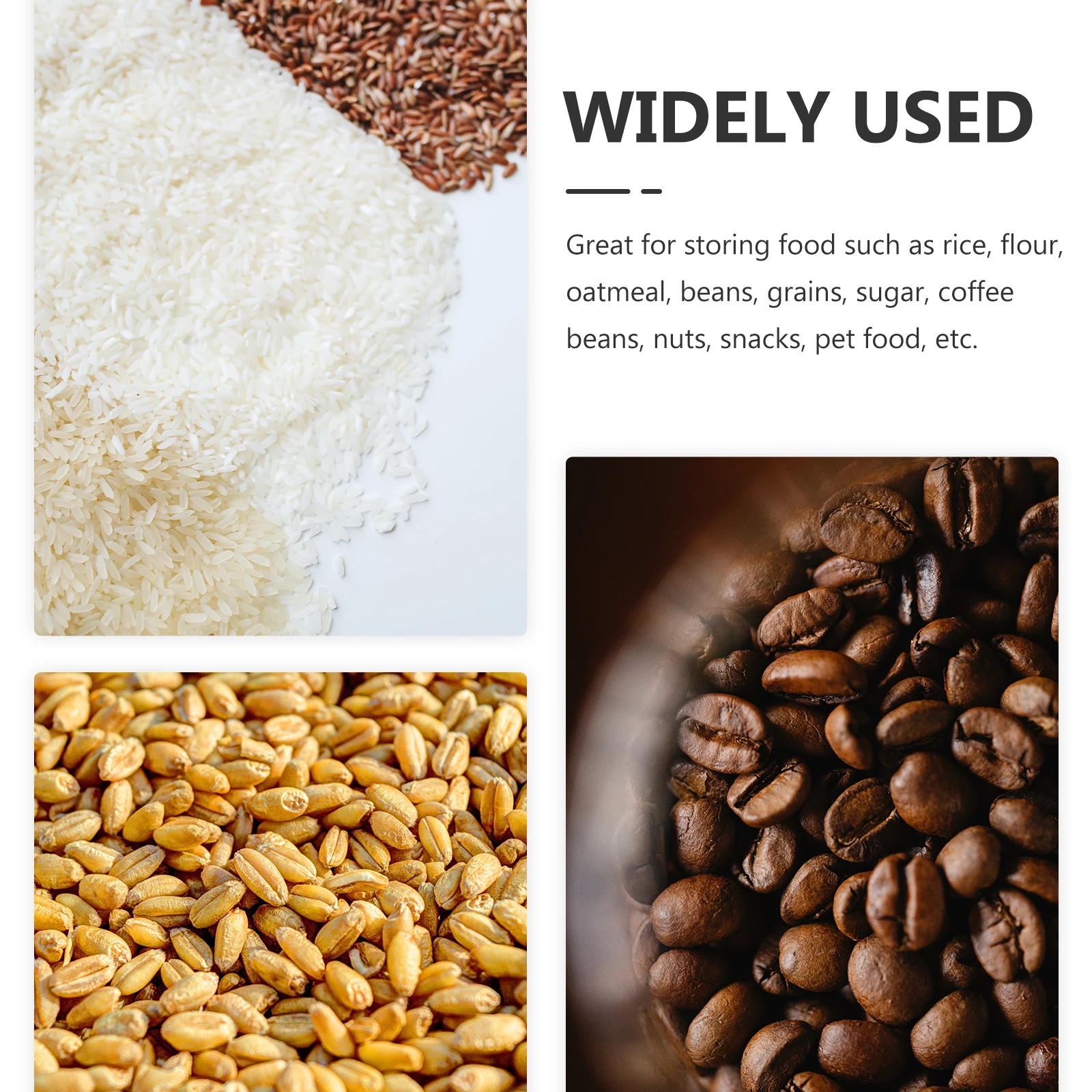 

Airtight Grade Grain Storage Containers Lids Premium Material Fresh Food Storage Boxes Rice Flour Coffee Beans Dried Pet