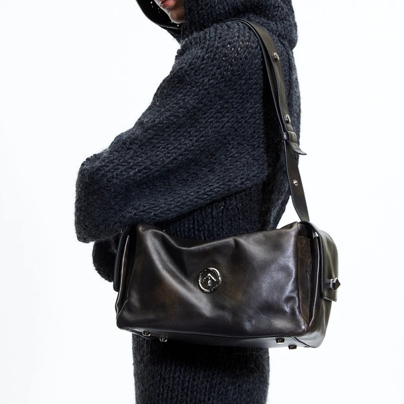 GROTTO Fashion 2025 New Toast Bag Single Shoulder Crossbody Small Soft Bag Lightweight Wide Shoulder Strap Soft Bag High-end