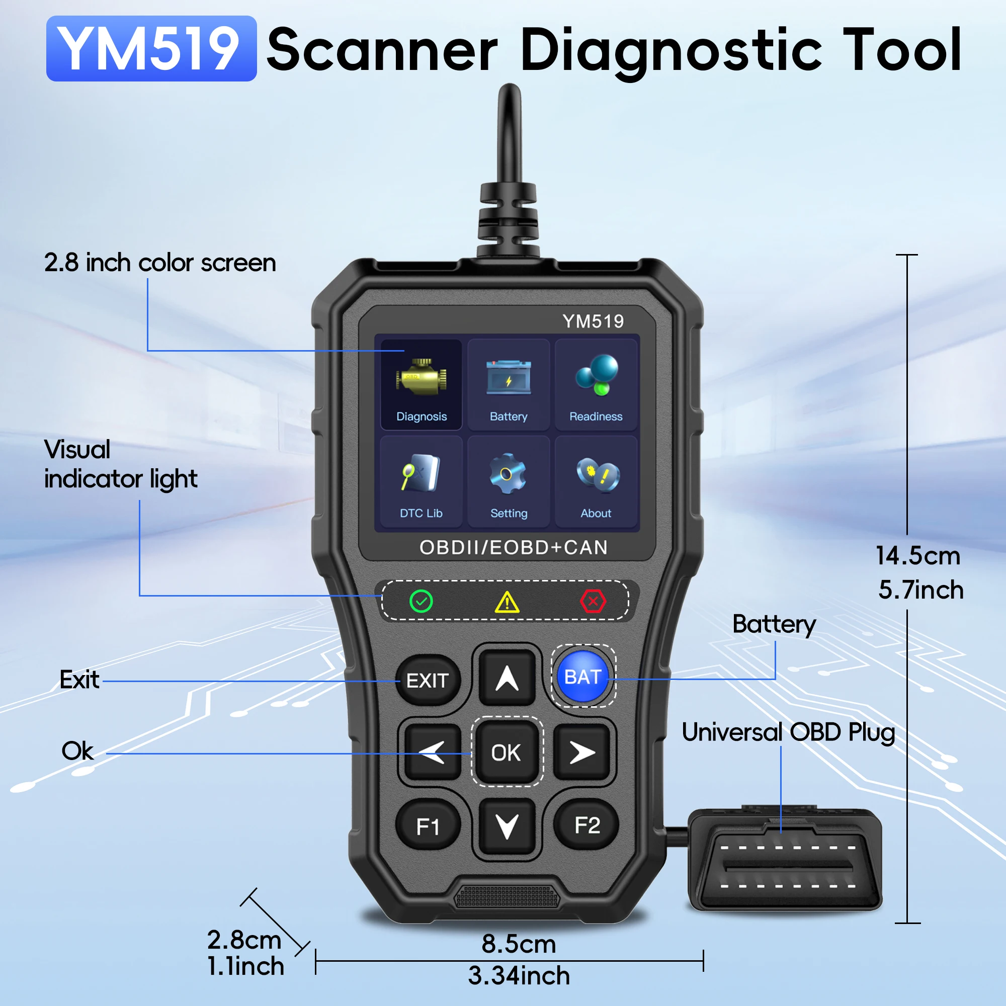 OBD2 Scanner Diagnostic Tool, Check Engine Code Reader,Profession Auto Check Engine Light Car Diagnostic Scan Tool