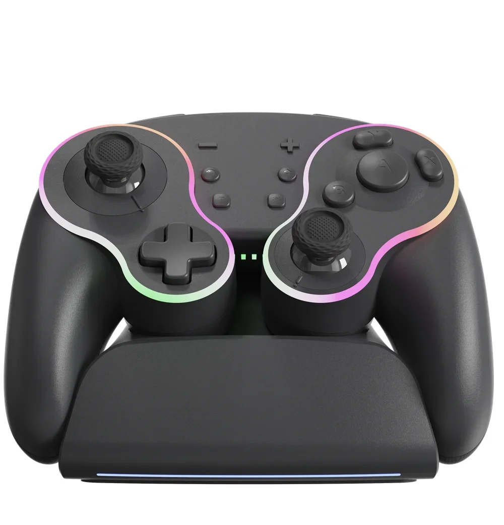 LinYuvo Gaming для Switch/Tablet/Android/ПК с базой для беспроводной зарядки, игровой контроллер с механической кнопкой