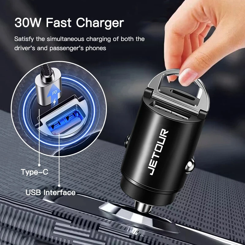 Car Fast Charger USB Type-C Ports Power Adapter Accessories For Jetour X70 X90 X70S PLUS Dashing X-1 X95 L6 i-DM