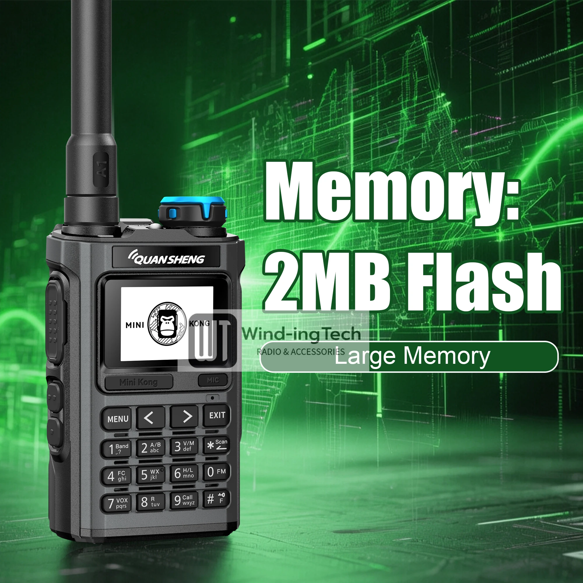 Quansheng UV-K1 Mini Walkie Talkie 2PCS 1400/2500mAh AM/FM Radio Multi-Band Transceiver 2MB Memory Type-C Charger Long Range K6