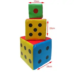 1PC 12cm/20cm/28cm  NEW Giant Colorful Sponge Artificial Leather Dice Six sided Game