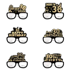 6Pcs/set 18 21 30 40 50 60 70 And 80 Year Old Paper 3D Glasses Birthday Party Carnival Decoration Products Series