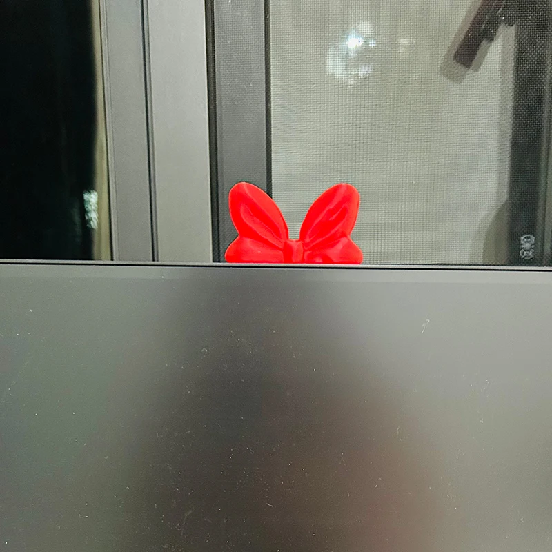 New Bow-Shaped Screen Decorator Computer Monitor & Car Vent Decoration Stress Fidget For Girls, Plastic Ornament For Home Office