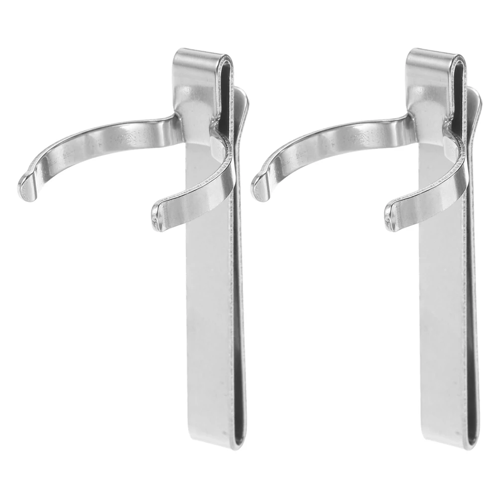 

2pcs Metal Flashlight Clip Small Belt Holder Durable Stainless Steel Waist Mount Clamp Portable Light Bracket Fixing Accessories