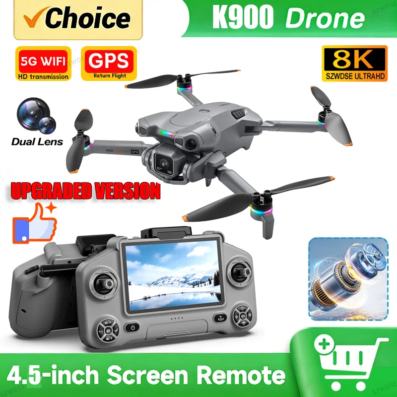 New K900 MAX GPS Drone with 4K Professional HD Camera,  5G FPV, Brushless Motor and Optional Obstacle Avoidance System Airdrop