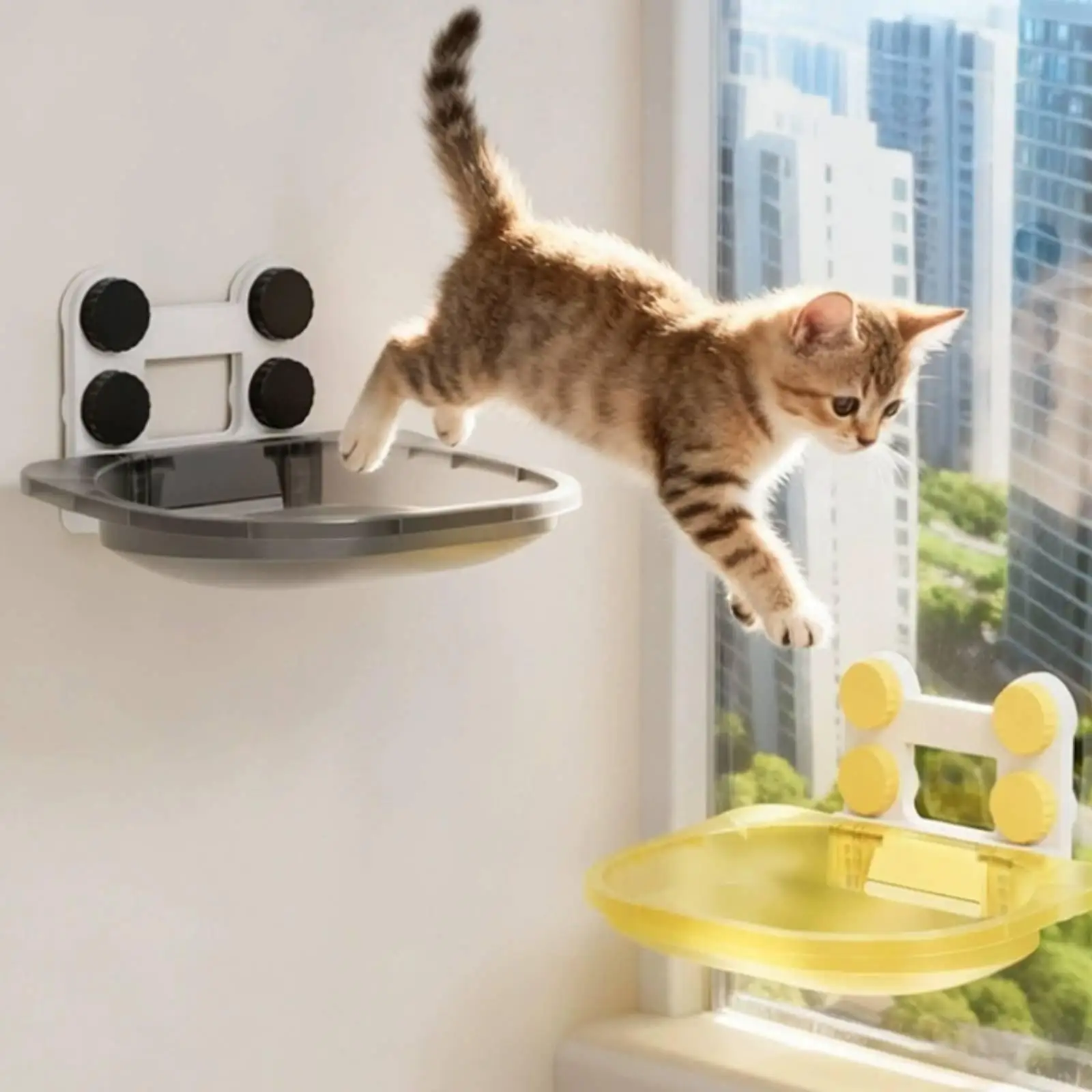 Suction Cup Feline Bed Sunbathing Pet Furniture Transparent for Glass Door, Cats