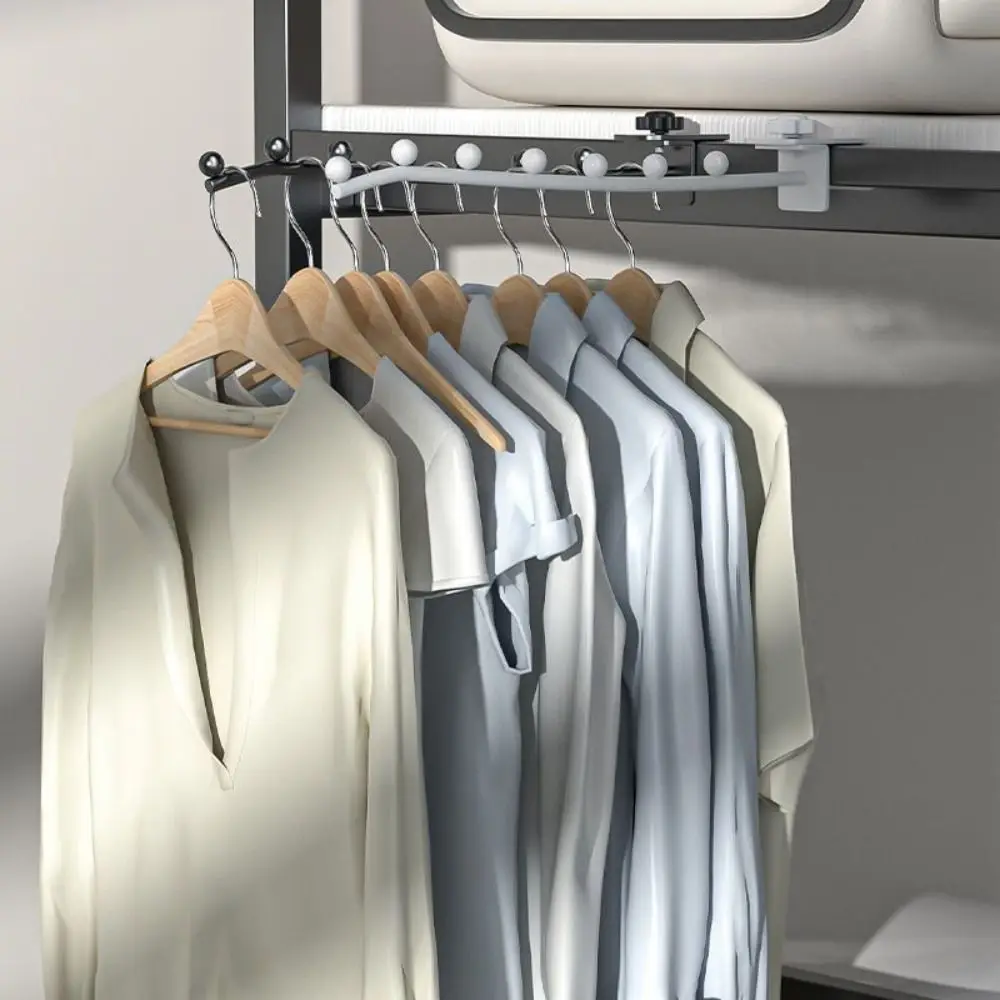 Wall Mount Clothes Hanger Student Dormitory Bedside Space Saving Clothes Drying Rack Iron Closet Organizer